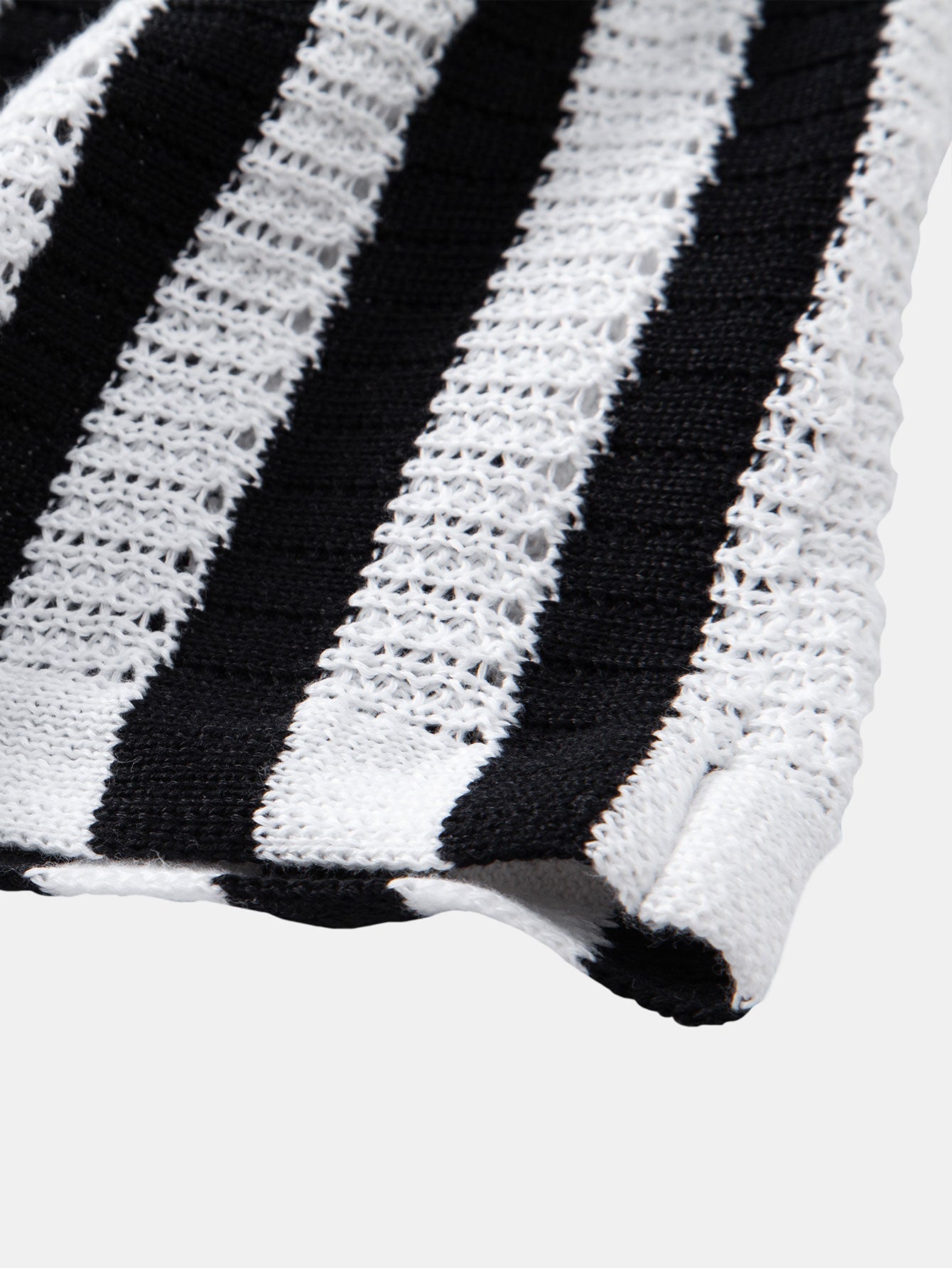 Drop Shoulder Stripe Crochet Shirt