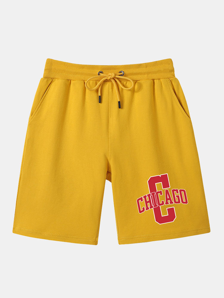 Chicago Print Mid Length Shorts