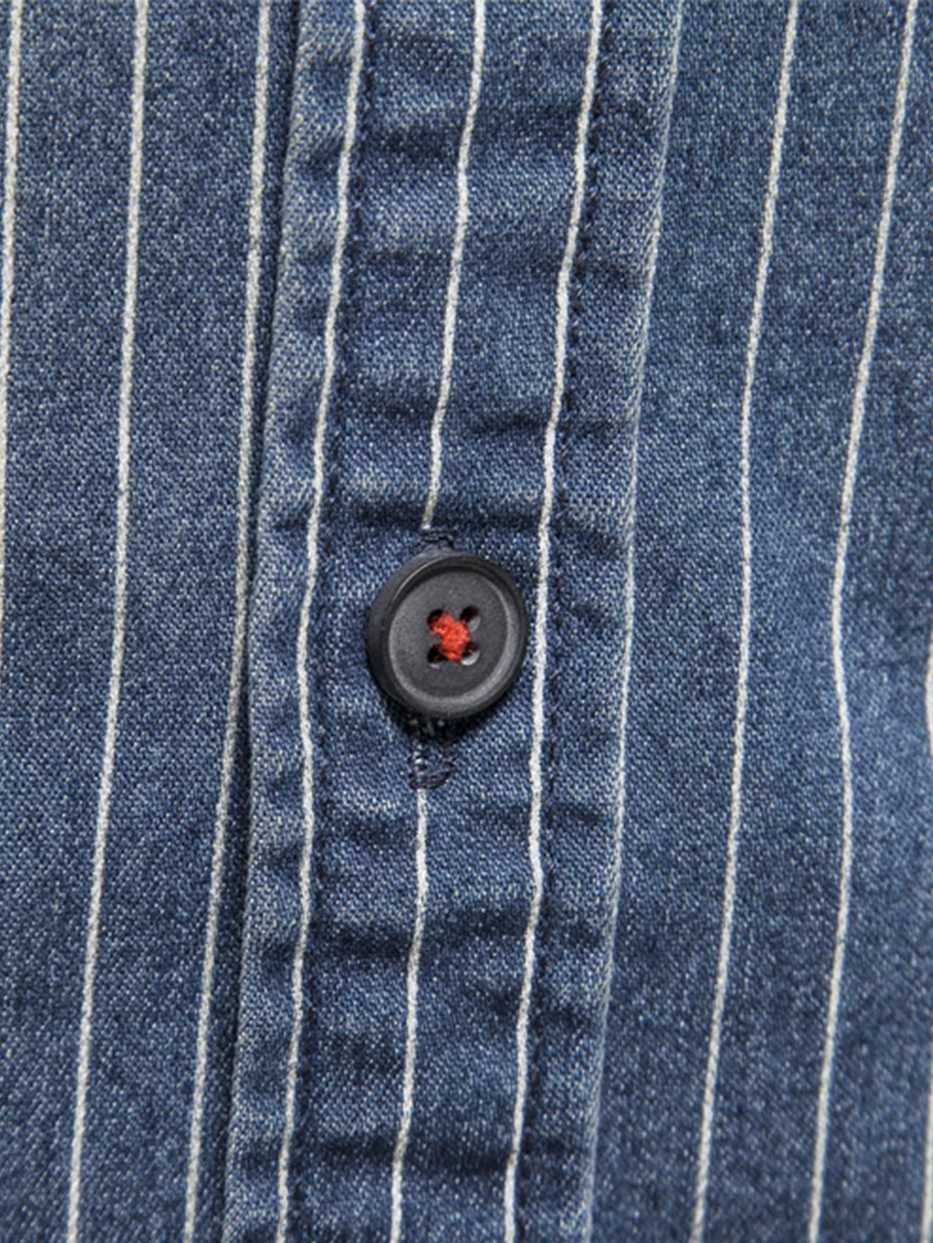 Stripe Washed Denim Shirt With Pockets