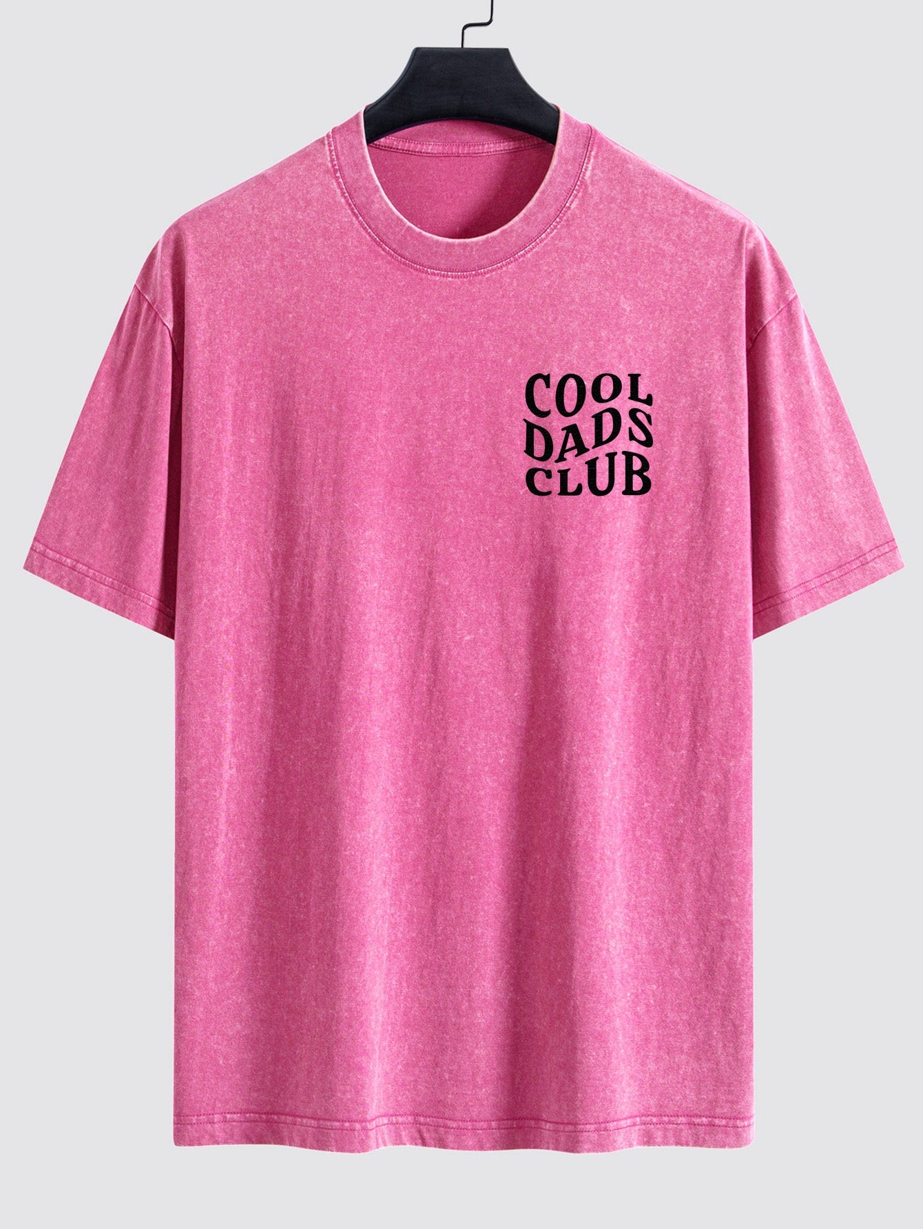 Cool Dads Club Print Washed Distressed Drop Shoulder T-Shirt