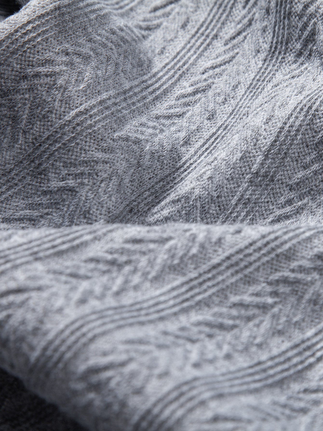 Long Sleeve Wheat Ear Jacquard Polo Shirt