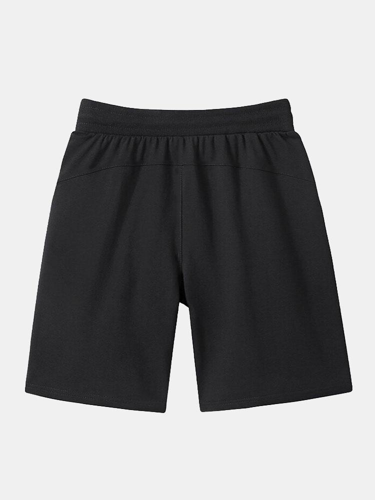 Line Shaped Bear Print Shorts