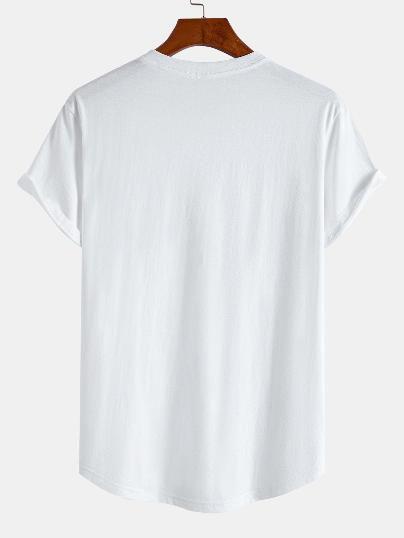 Cherry Blossoms Sakura Print Cotton Arc Hem T-Shirt