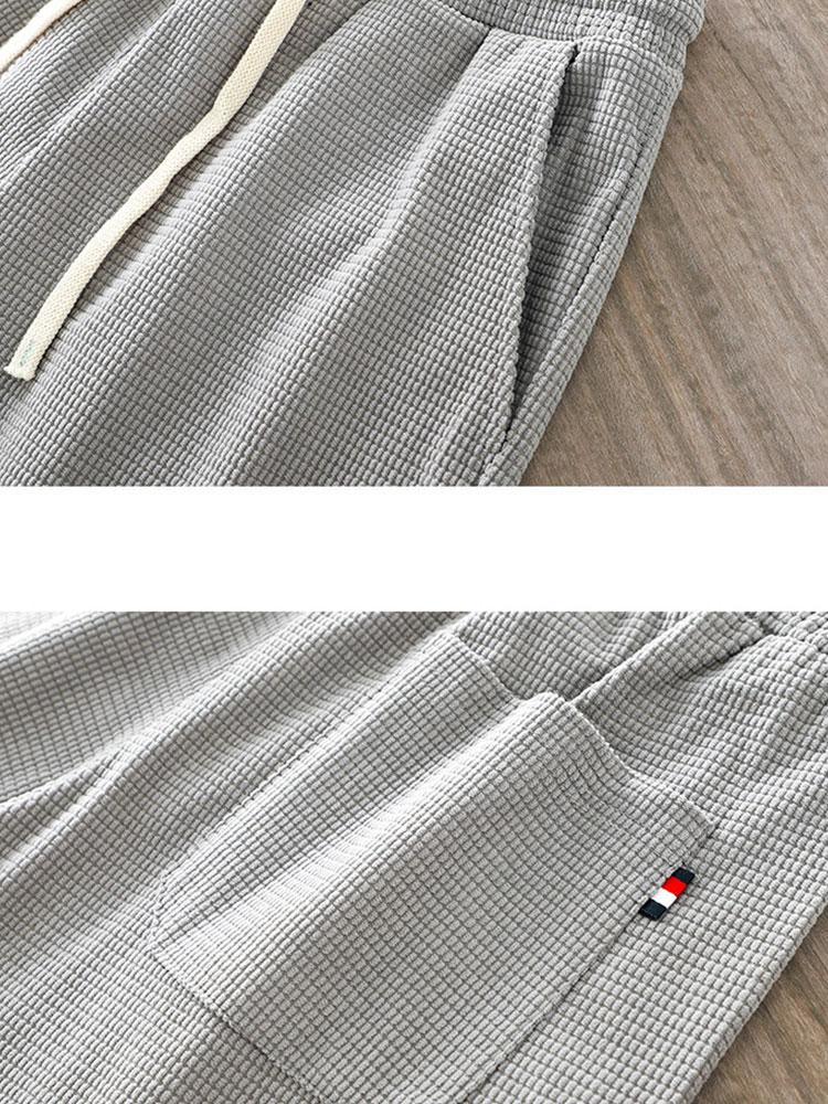 Drawstring Crosscut Corduroy Shorts