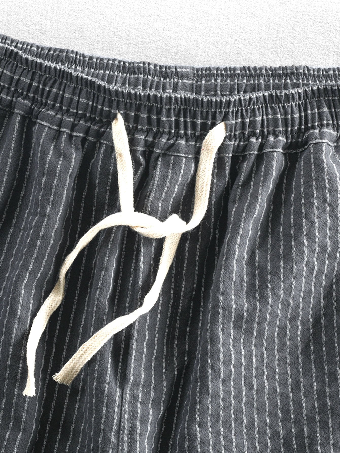 Cotton Drawstring Striped Shorts