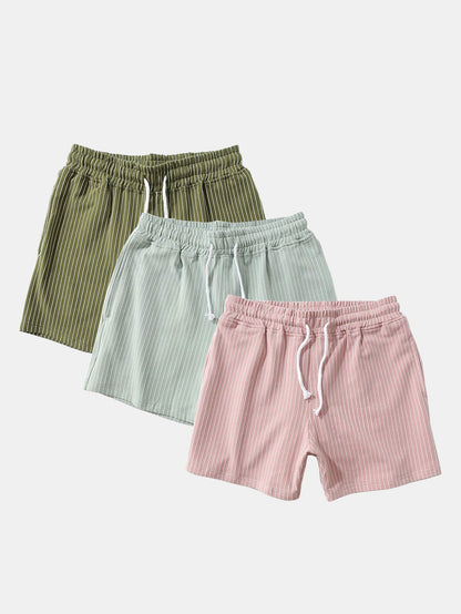 3 Pieces Striped Jersey 3" Shorts