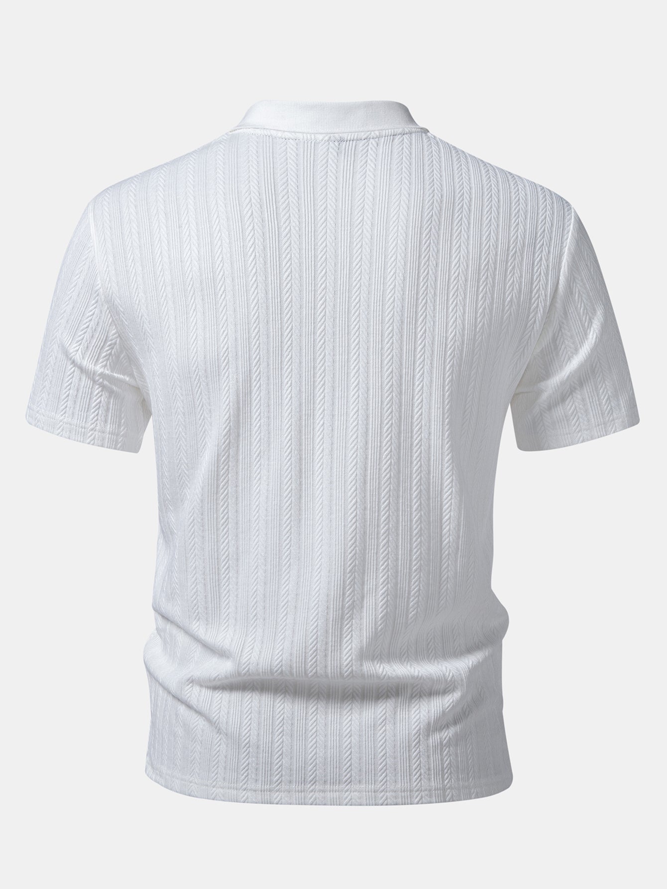 Textured Zipper Polo