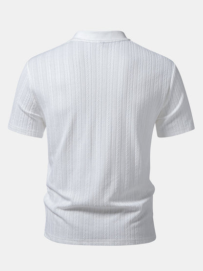 Textured Zipper Polo