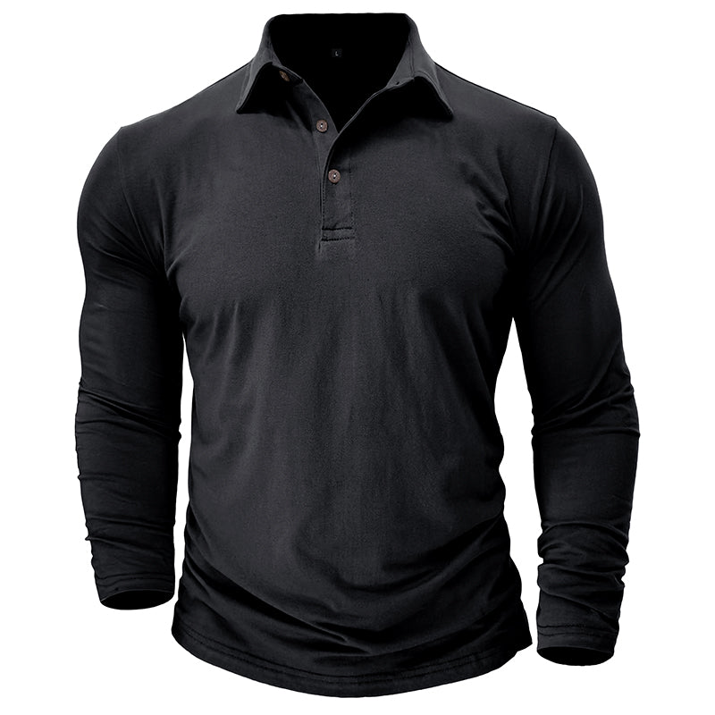 Contemporary Long Sleeve Polo With Modern Edge