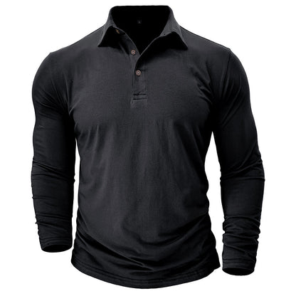 Contemporary Long Sleeve Polo With Modern Edge