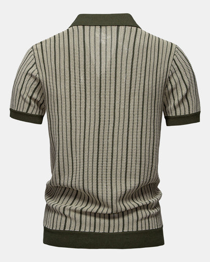 Stripe Crochet Button Up Shirt