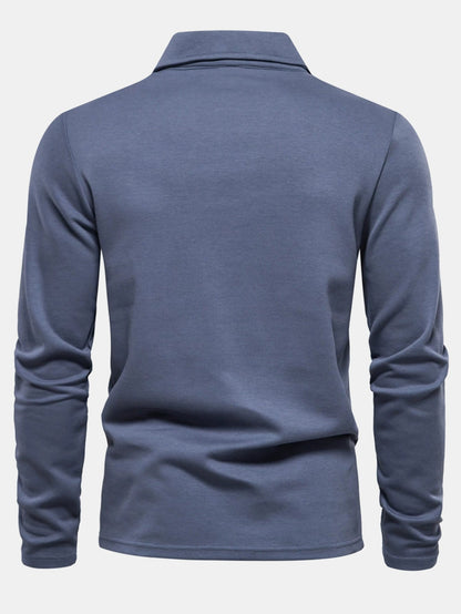 Long Sleeved V-Neck Polo Shirt