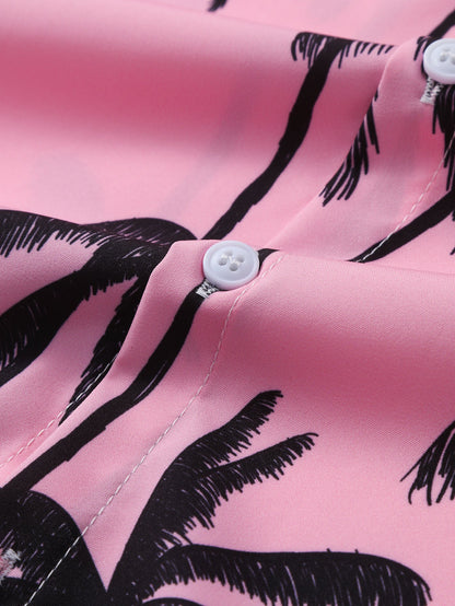Palm Tree Print Button Up Shirt