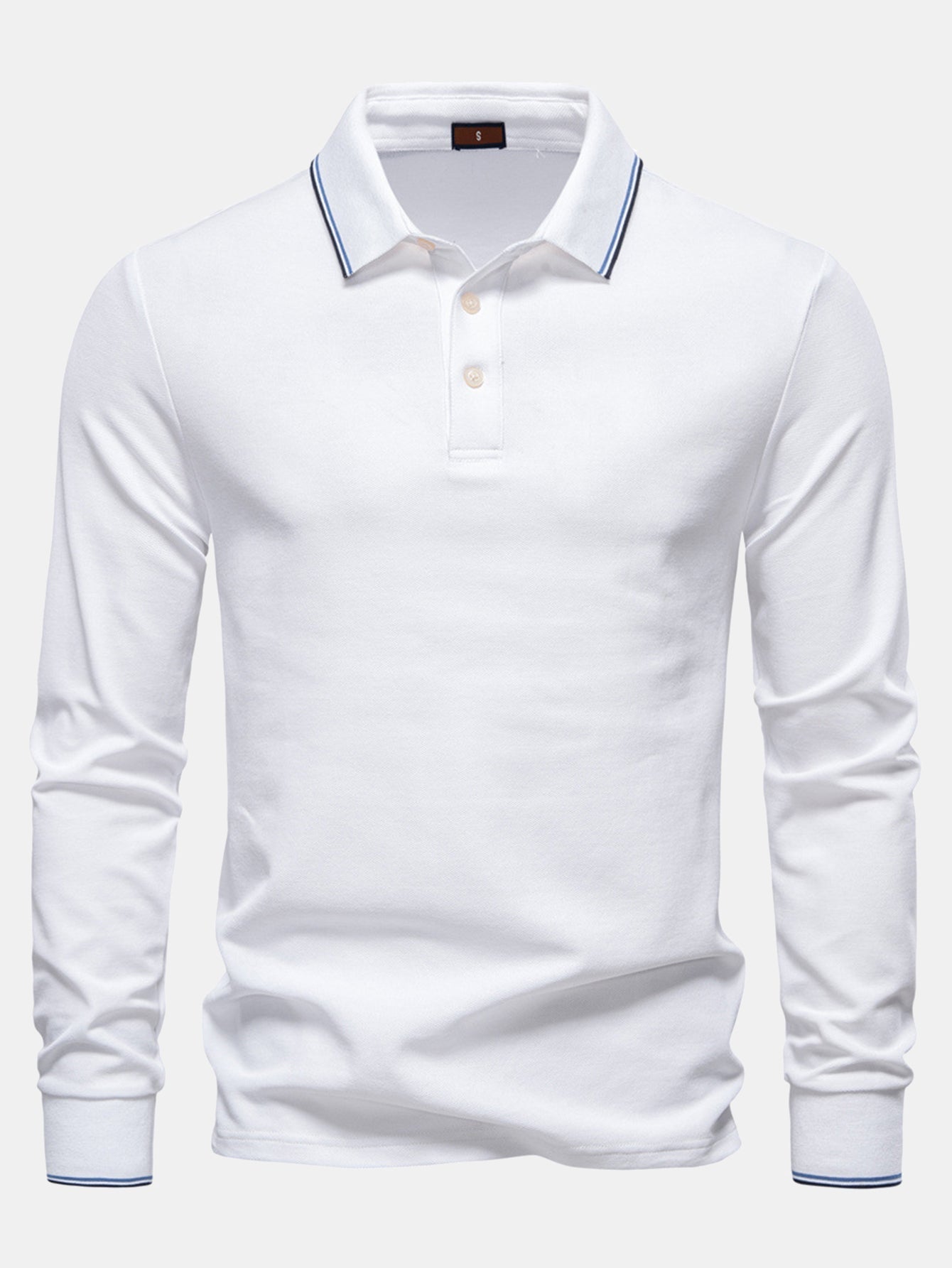 Long Sleeved Contrast Polo Shirt