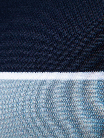 Contrast Knit V Neck Polo Shirt