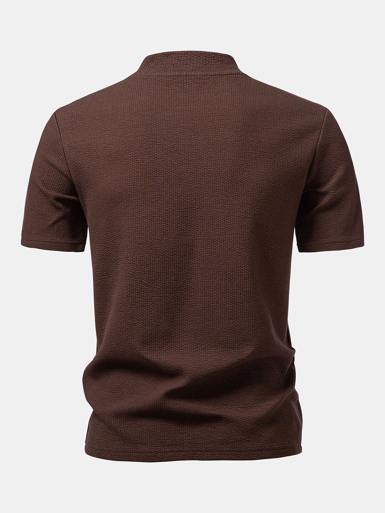Ribbed Mock Neck T-Shirt