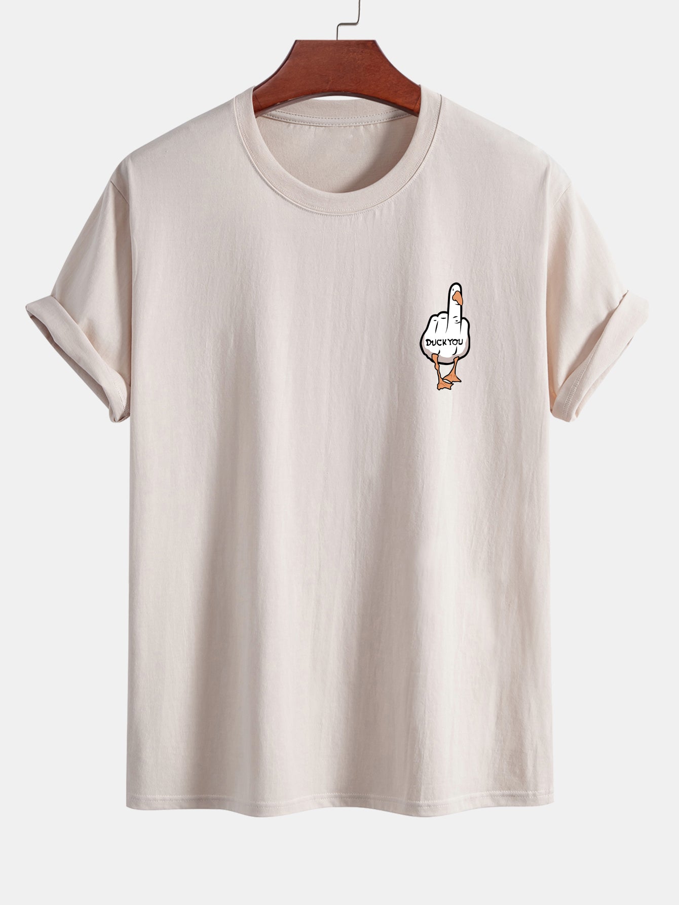 Regular Fit Duck You Print Cotton T-Shirt