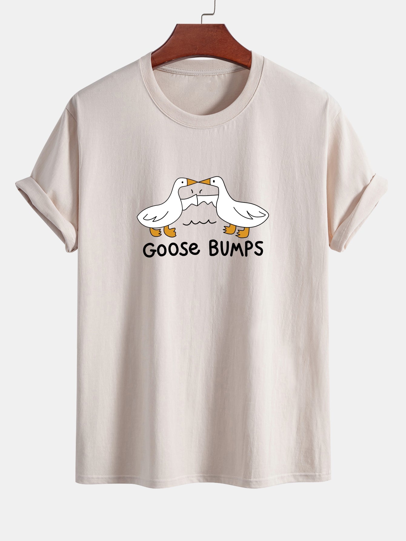 Regular Fit Goose Fist Bump Print Cotton T-Shirt