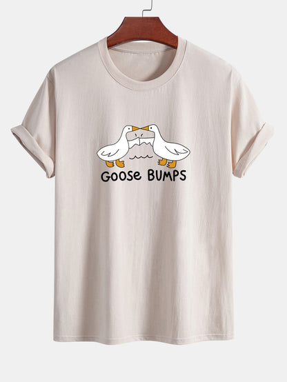Regular Fit Goose Fist Bump Print Cotton T-Shirt