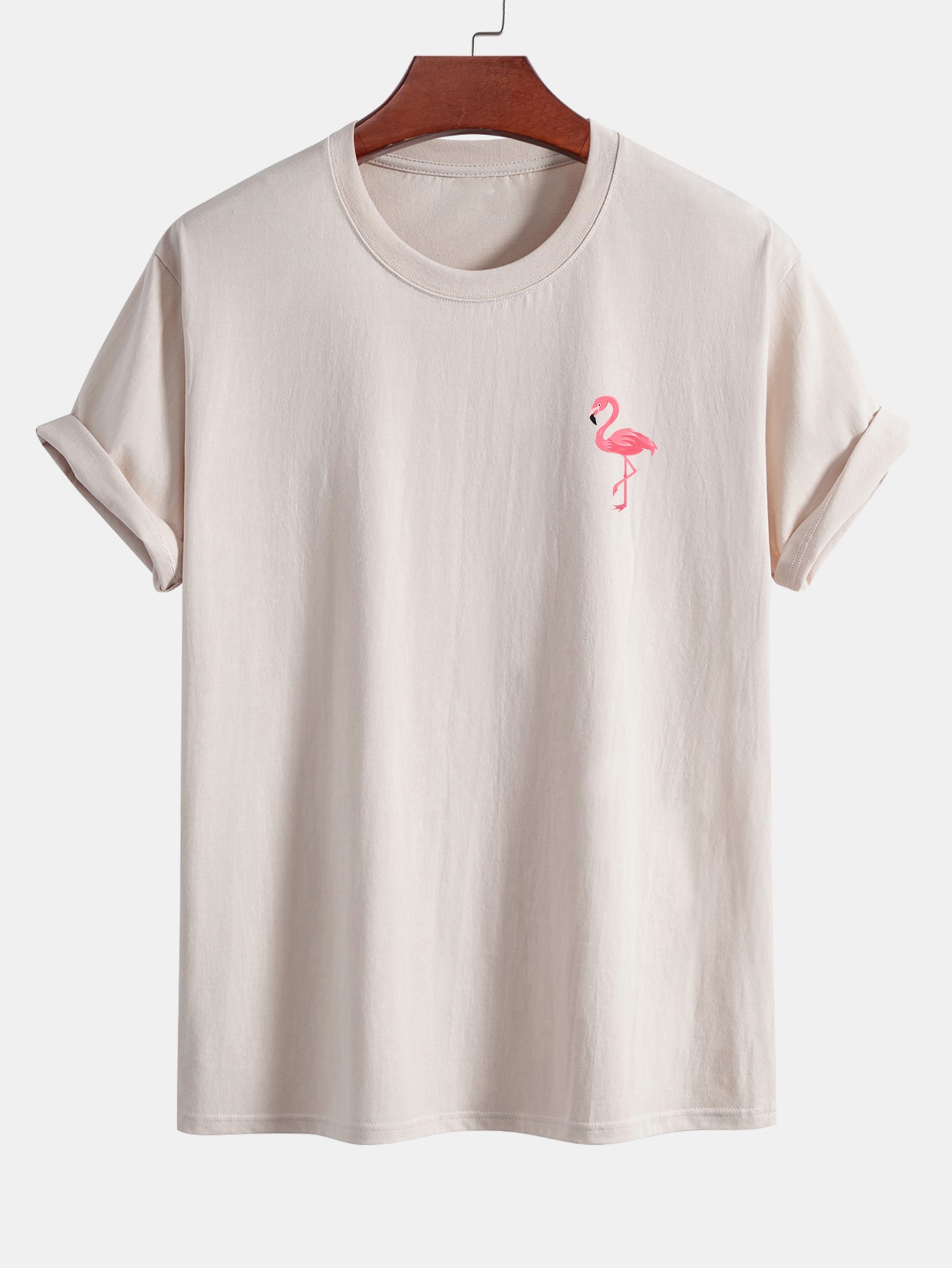 Regular Fit Flamingo Print Cotton T-Shirt