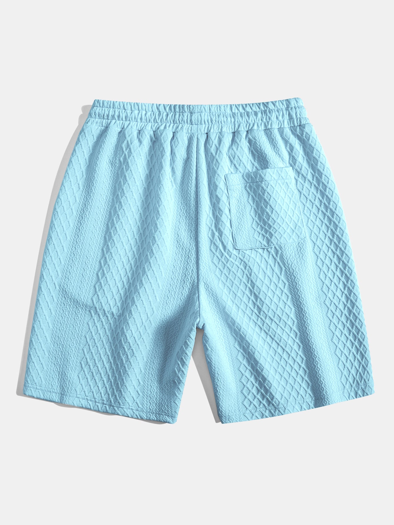 3 Pieces Diamond Geometric Jacquard Drawstring Shorts