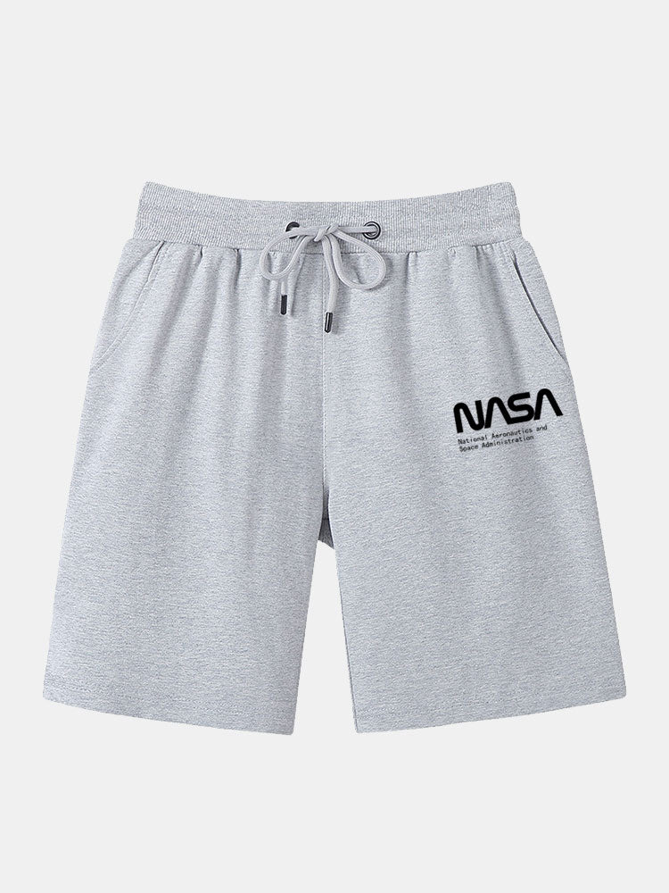 NASA Letter Print Shorts