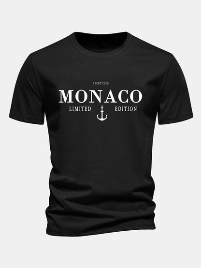 Regular Fit Monaco Slogan Cotton T-Shirt