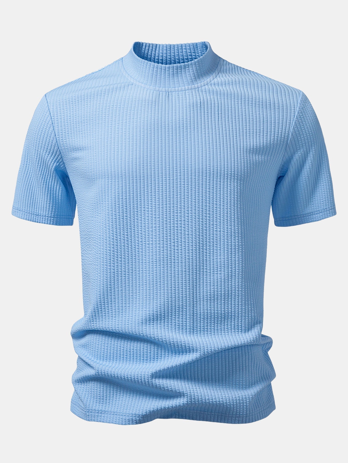 Ribbed Mock Neck T-Shirt