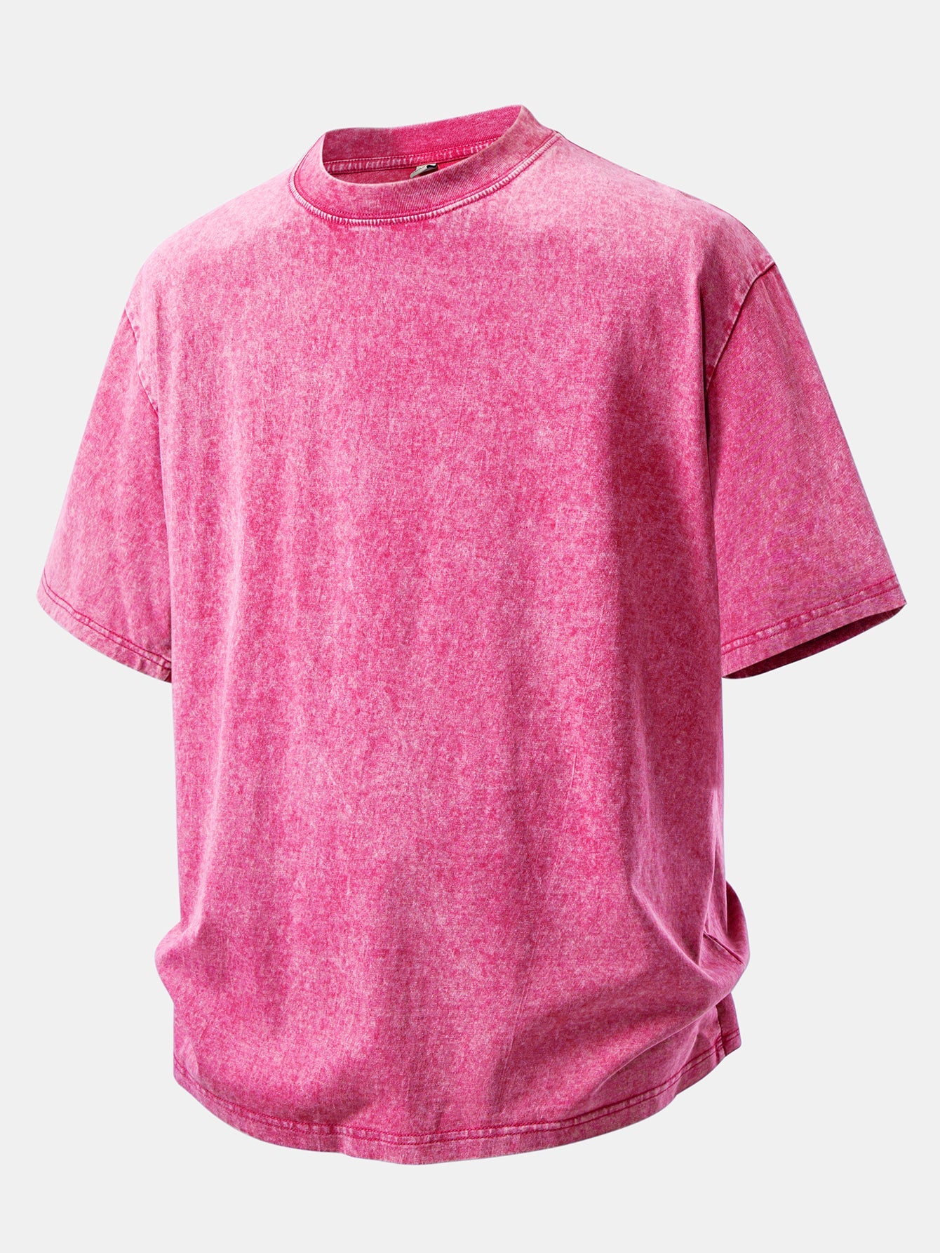 Basic Washed Distressed Drop Shoulder Oversize T-Shirt