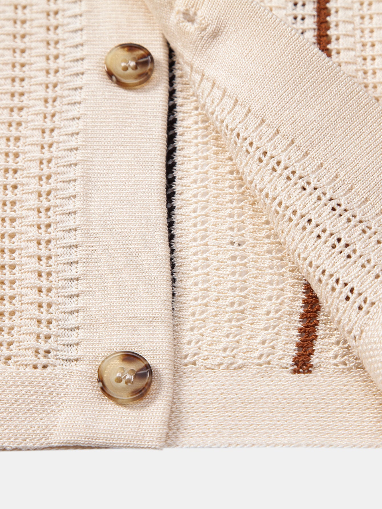 Stripe Crochet Button Up Shirt