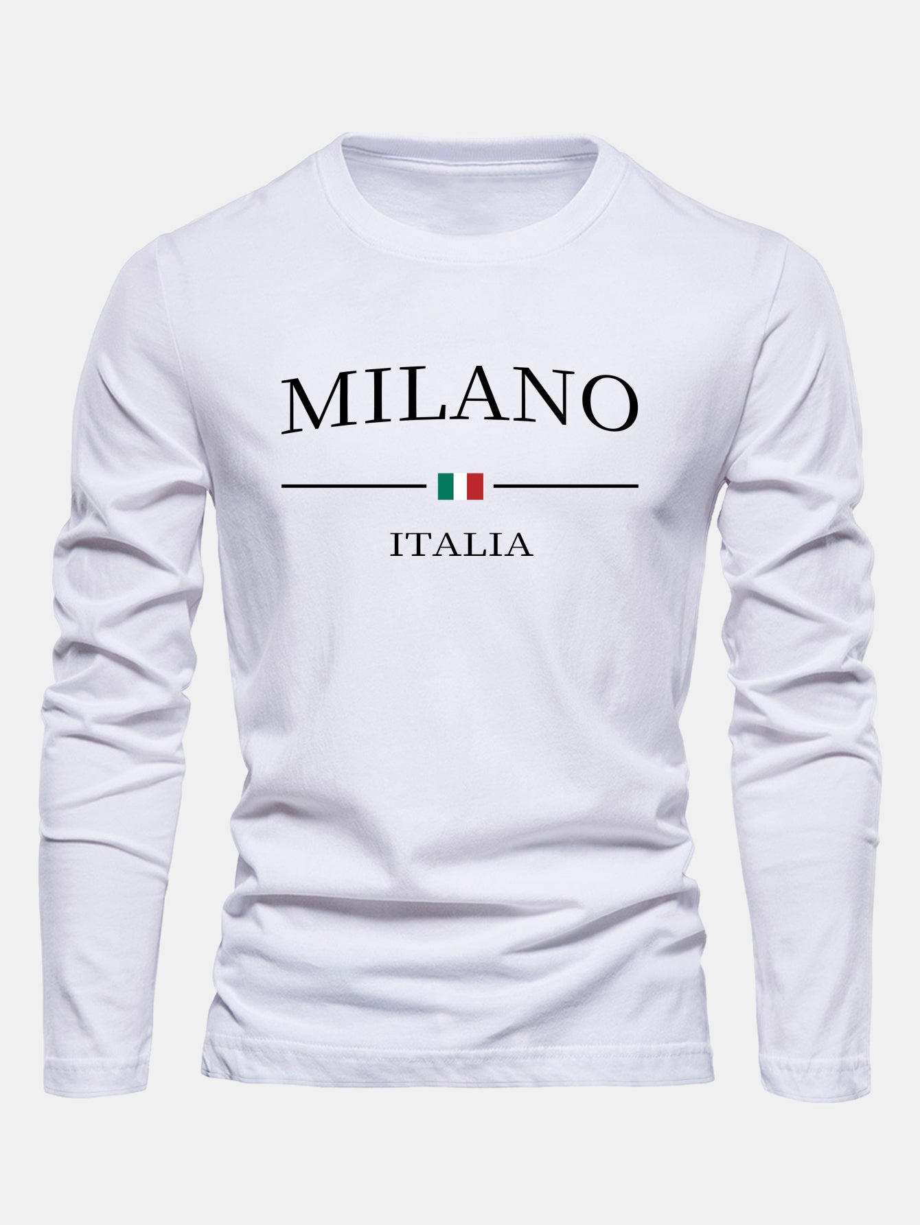Long Sleeve Milano Print Cotton T-Shirt