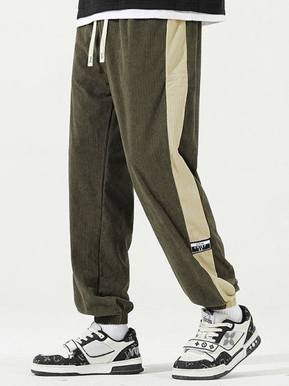 Side Stripe Corduroy Jogging Pants