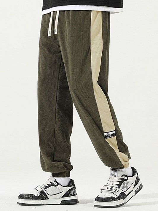 Side Stripe Corduroy Jogging Pants