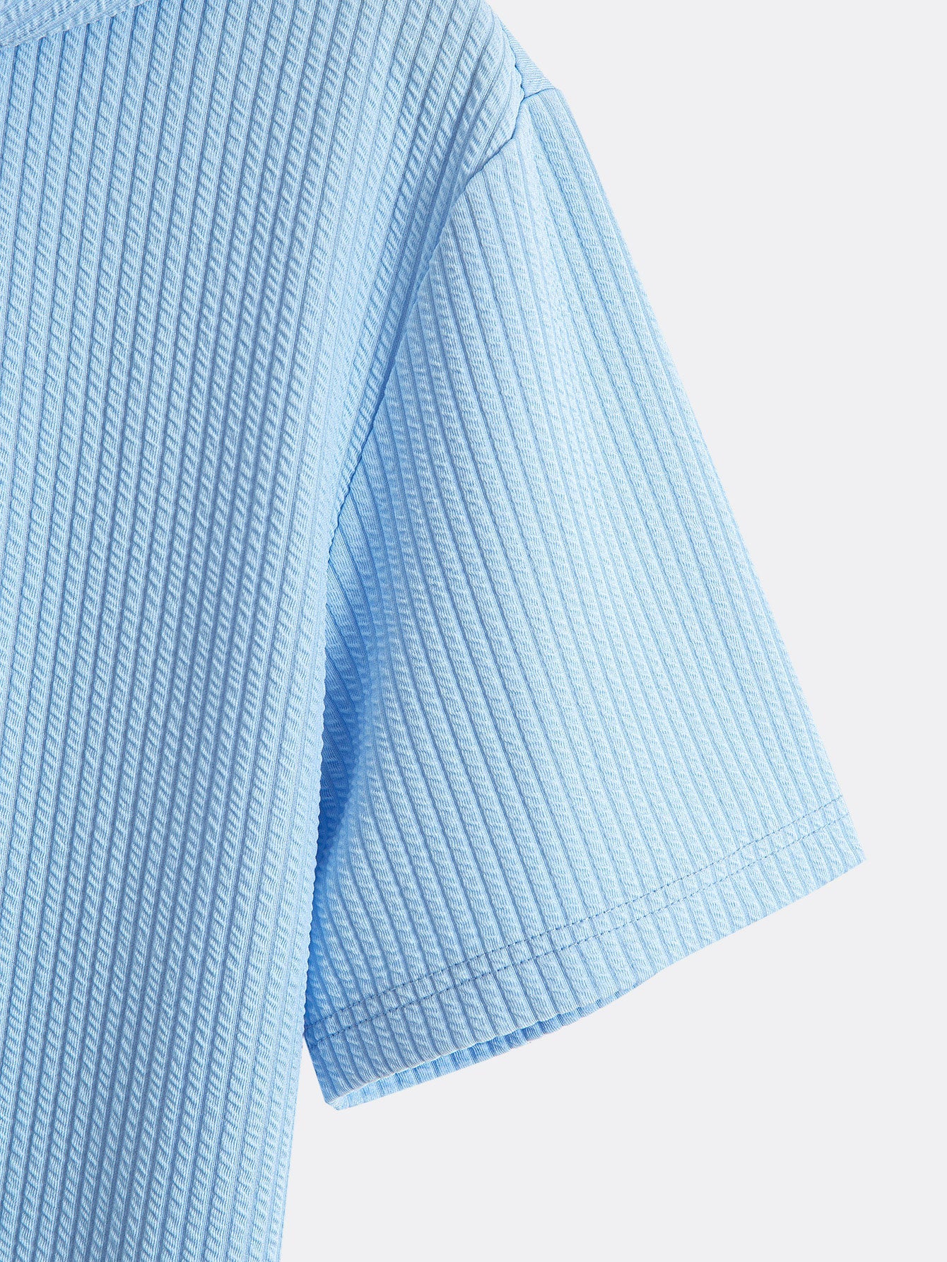 Kangaroo Pocket Ribbed Hooded T-Shirt