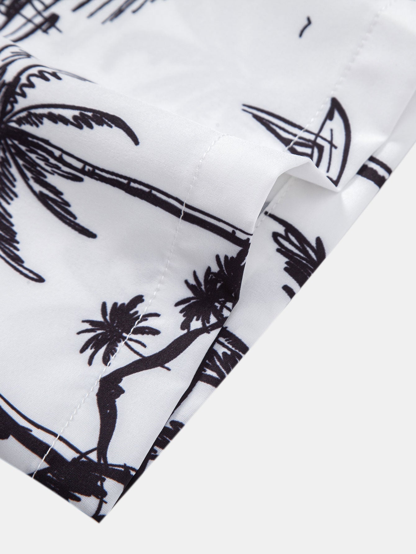 Palm Tree Island Print Button Up Shirt