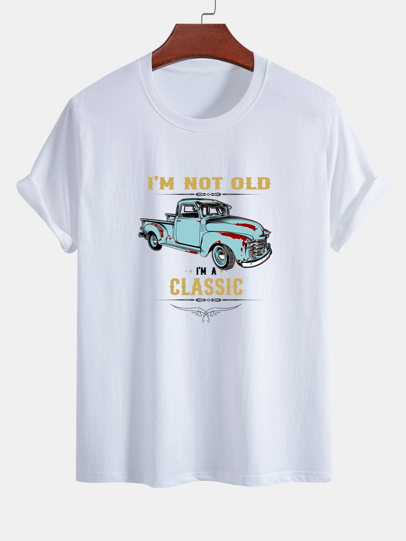 Regular Fit Classic Car Print Cotton T-Shirt