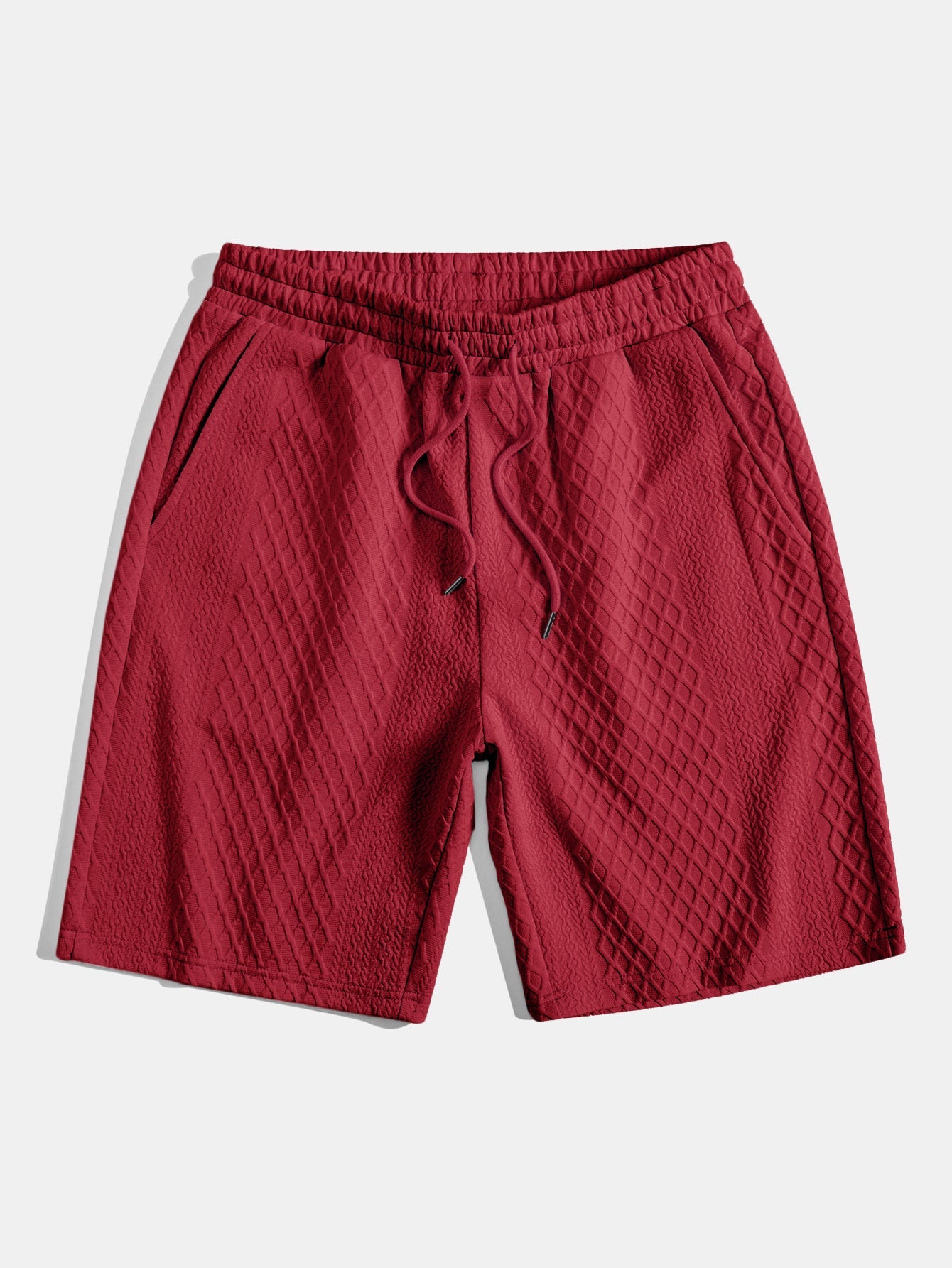 Diamond Geometric Jacquard Drawstring Shorts