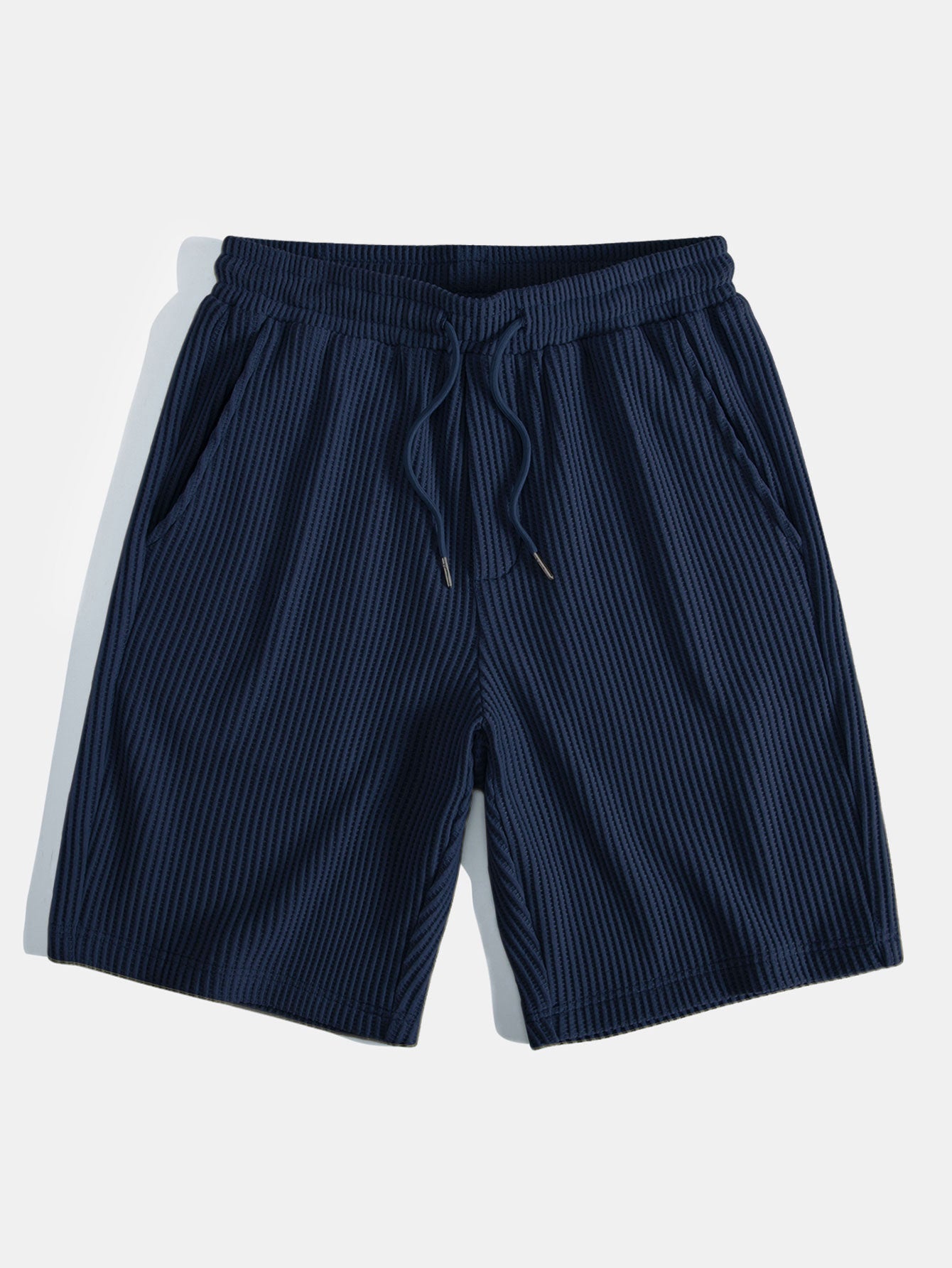 Drawstring Knitted Waffle Shorts