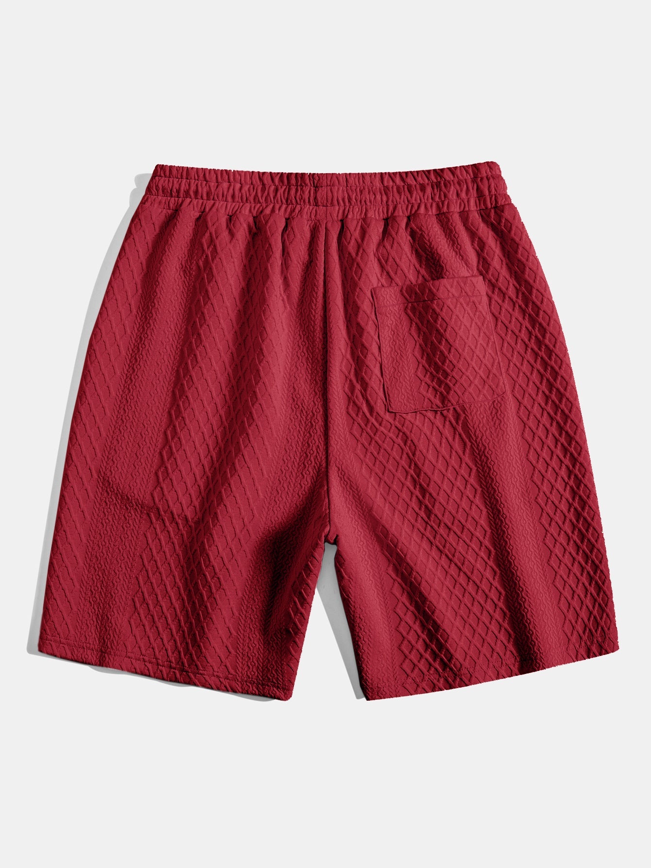 Diamond Geometric Jacquard Drawstring Shorts