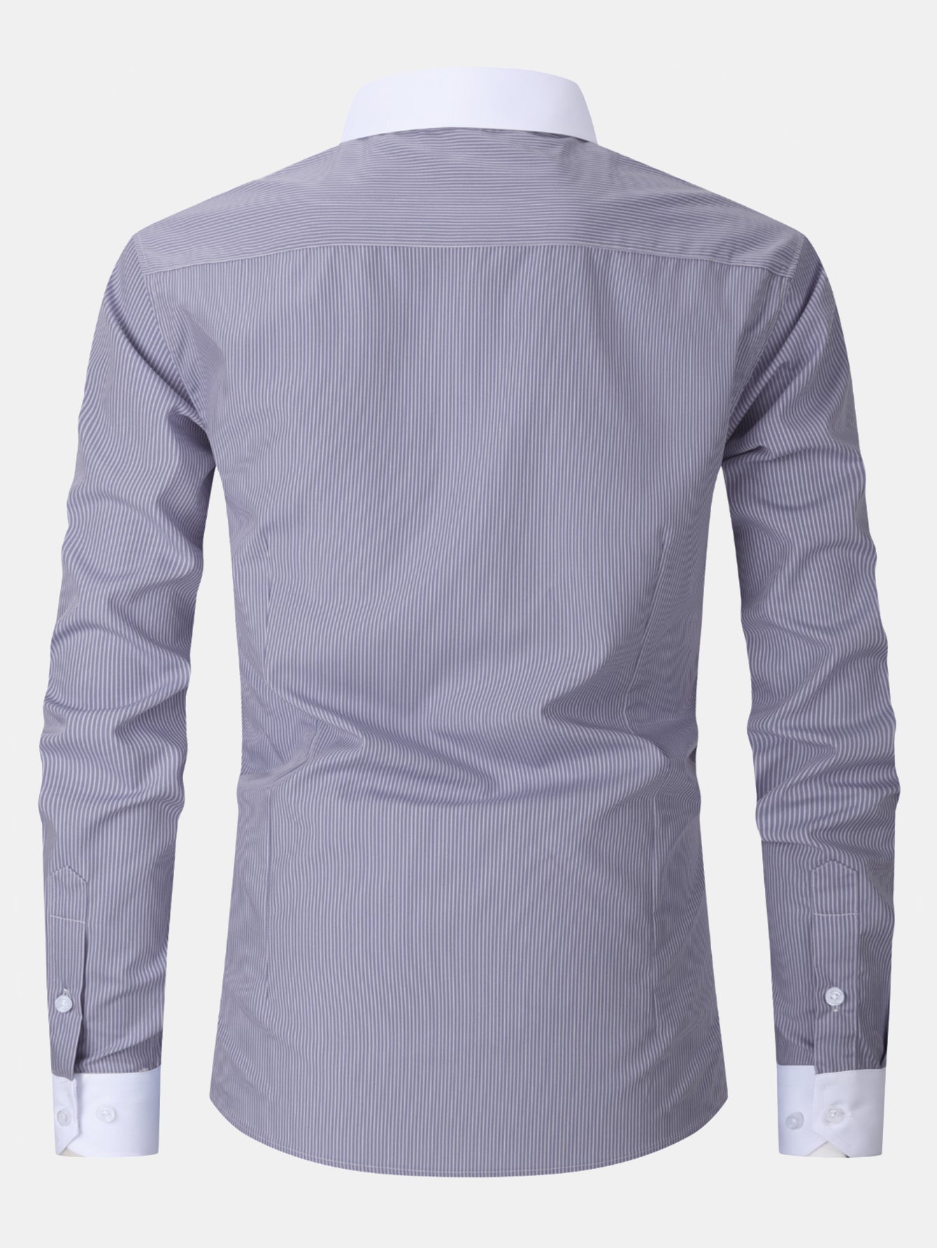 Stripe Contrast Collar Dress Shirt