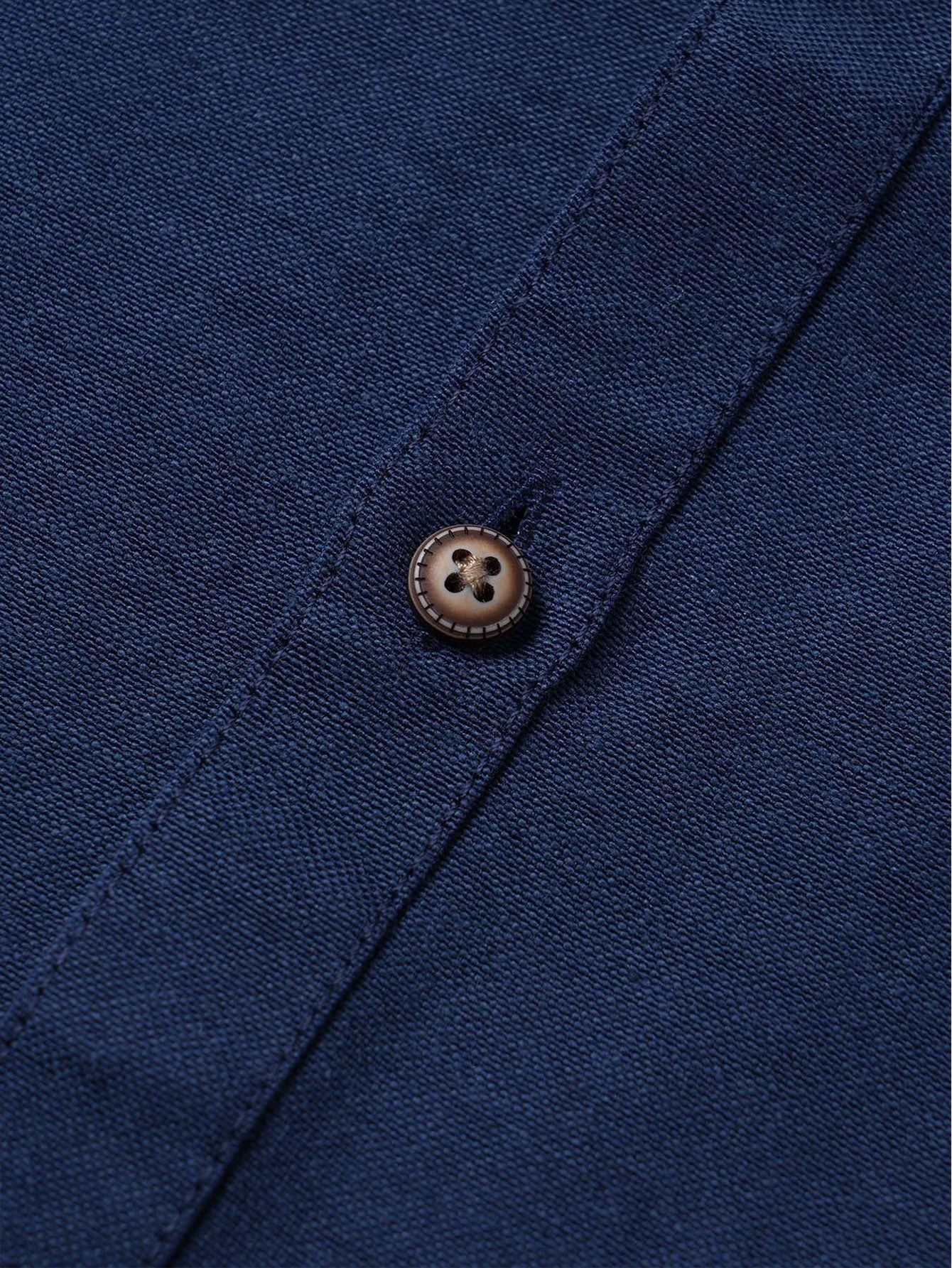 Long Sleeve Contrast Stand Collar Oxford Shirt