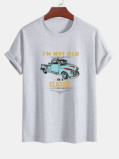 Regular Fit Classic Car Print Cotton T-Shirt