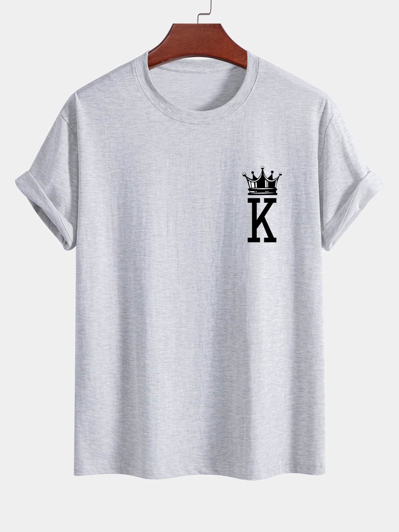 Regular Fit Crown King Print Cotton T-Shirt