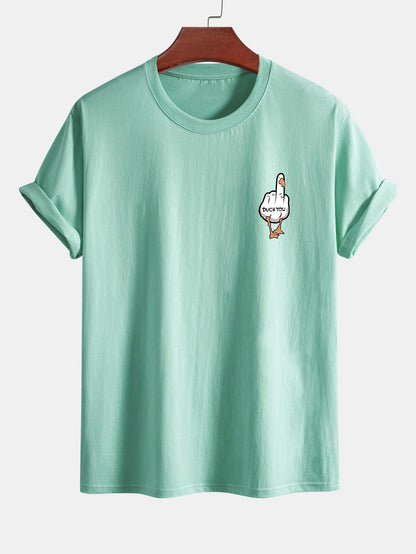 Regular Fit Duck You Print Cotton T-Shirt