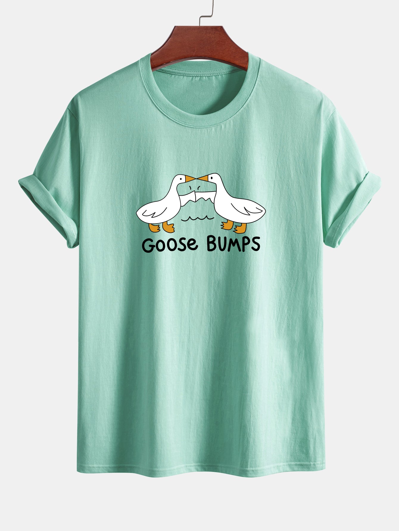 Regular Fit Goose Fist Bump Print Cotton T-Shirt