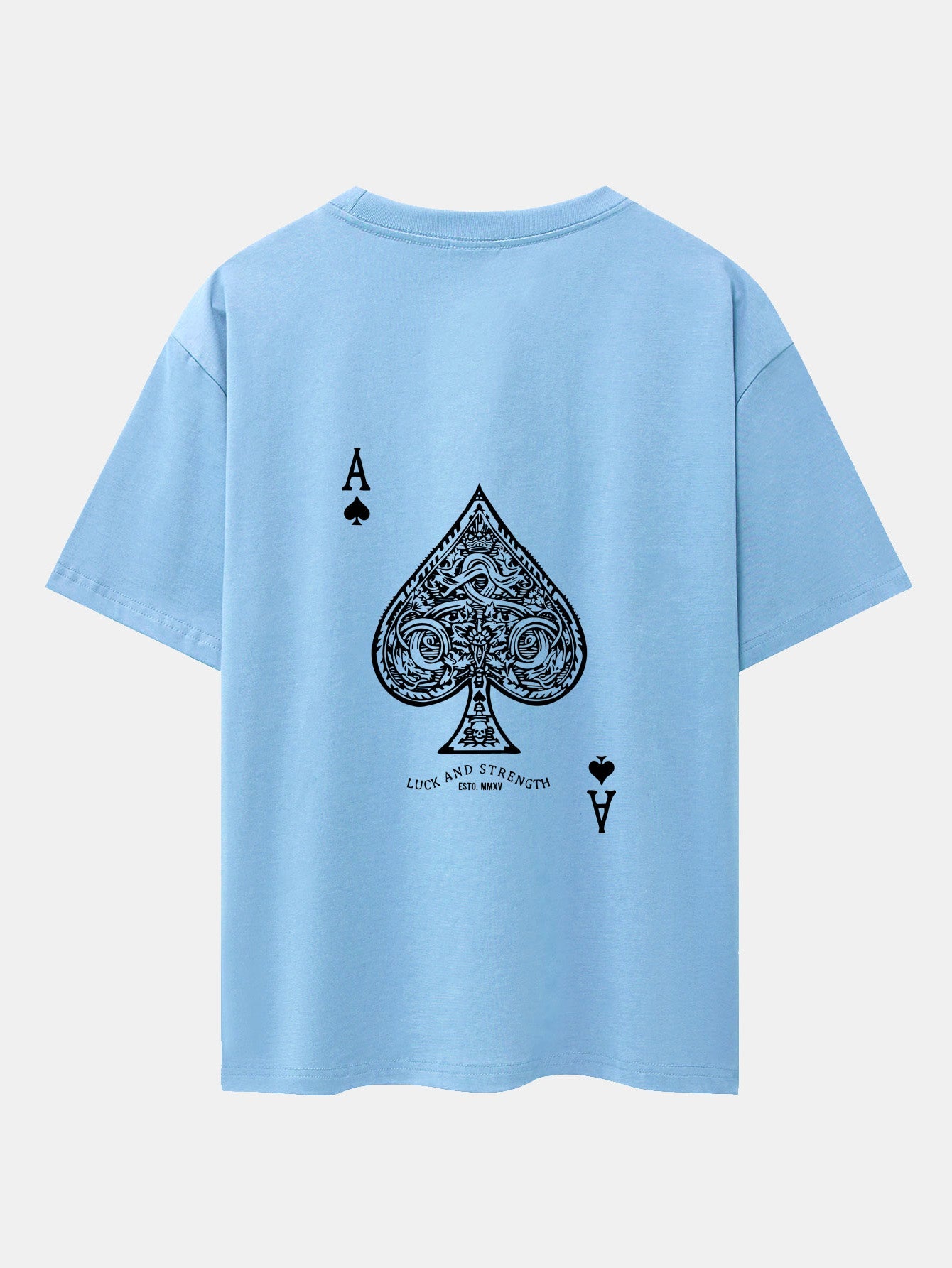 Ace Of Spades Print Drop Shoulder Oversize T-Shirt