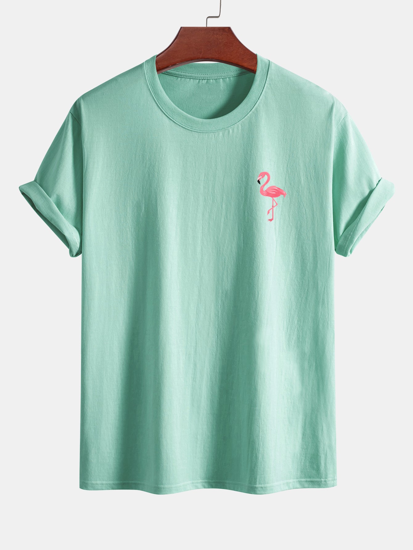 Regular Fit Flamingo Print Cotton T-Shirt