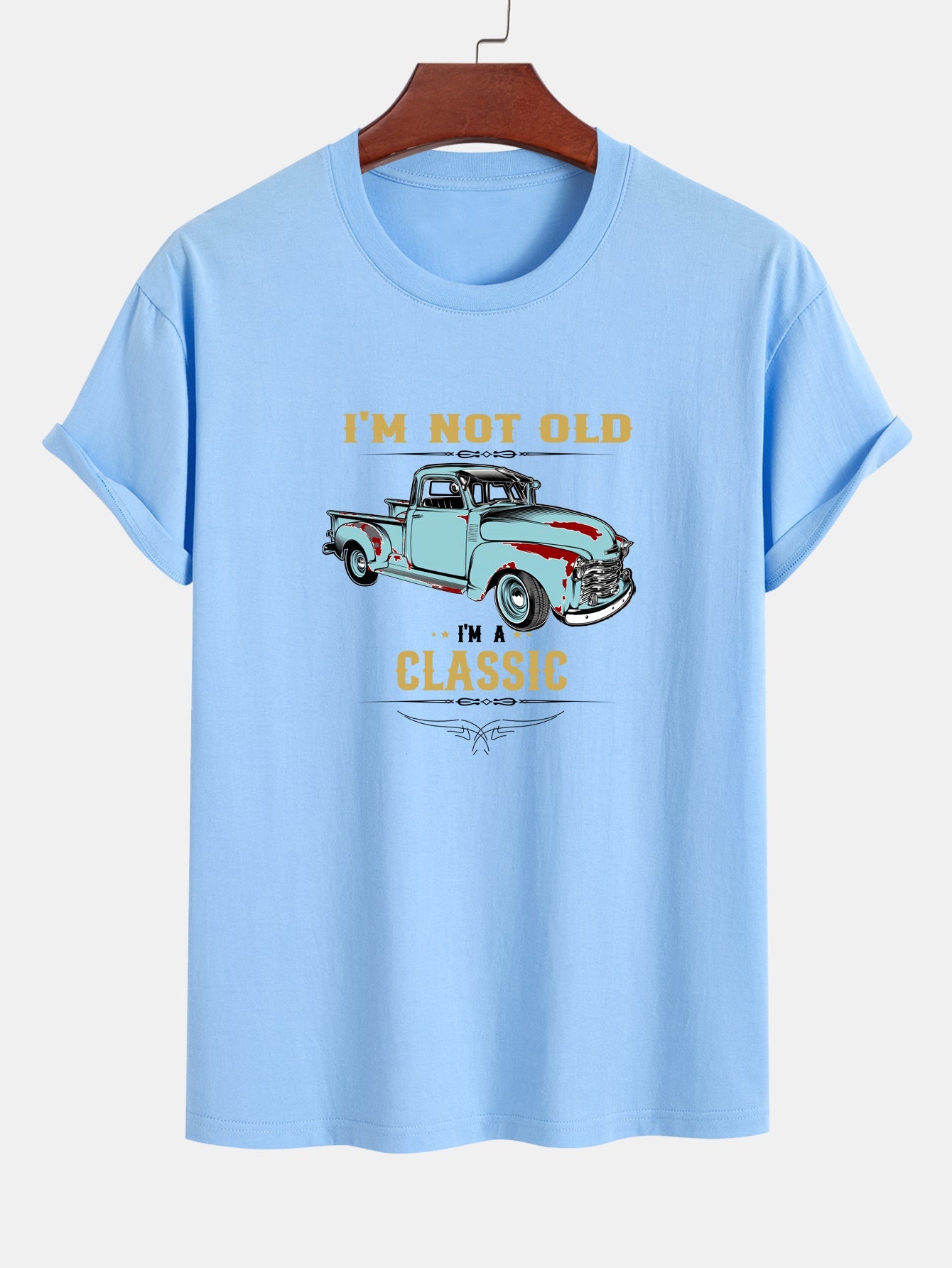 Regular Fit Classic Car Print Cotton T-Shirt