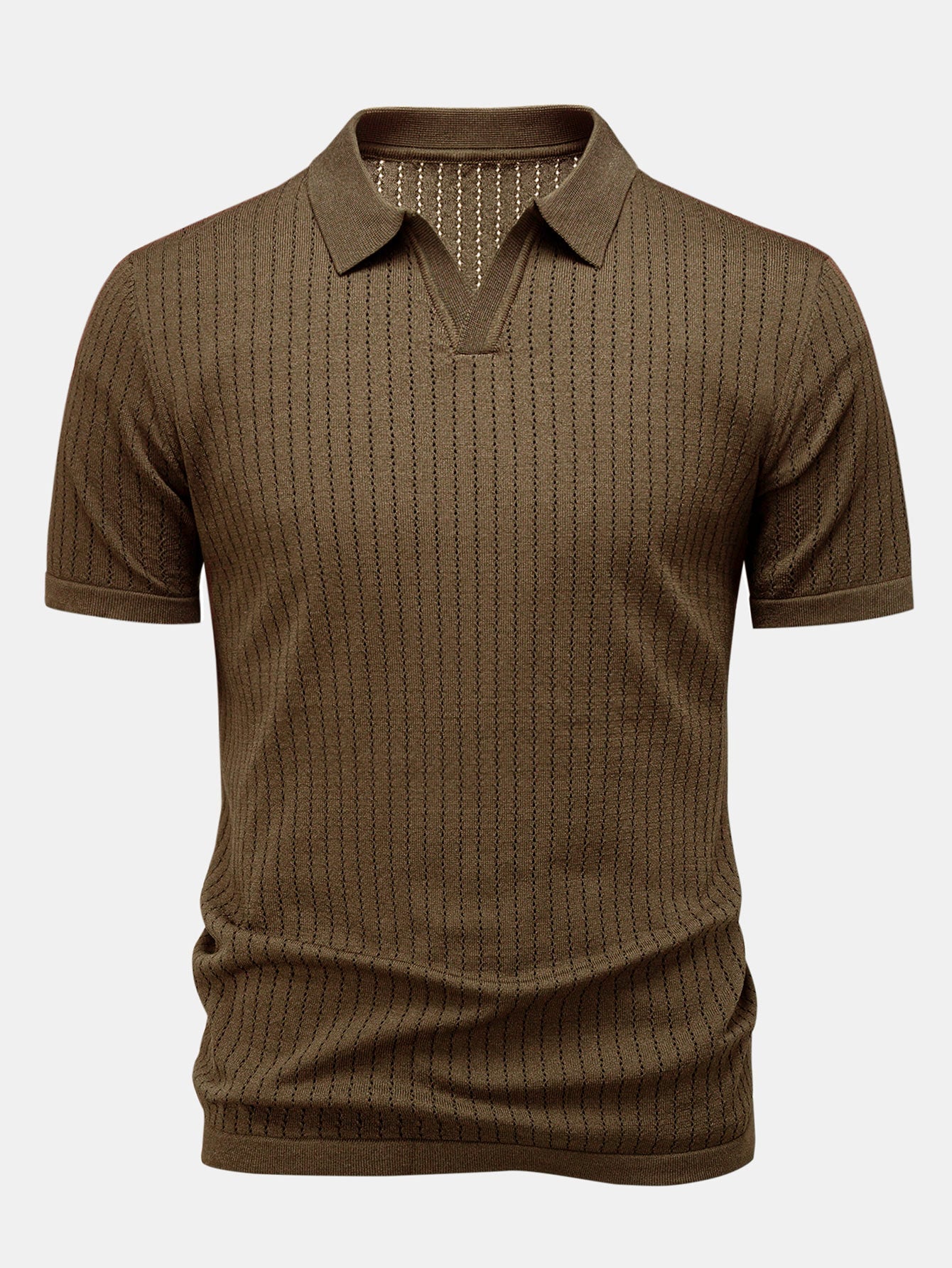 Johnny Collar Open Knit Polo