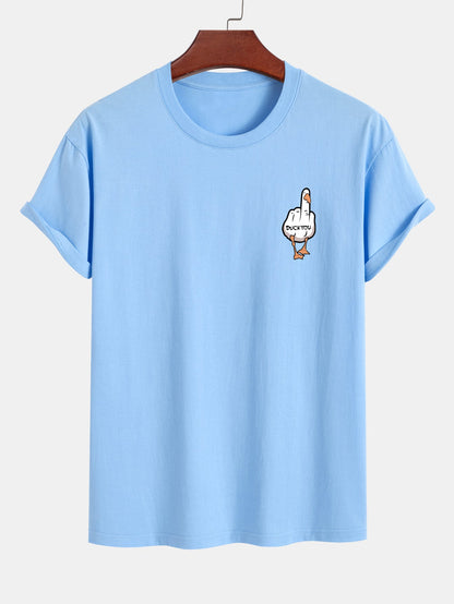Regular Fit Duck You Print Cotton T-Shirt